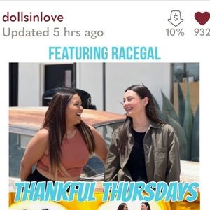 @dollsinlove show,6:30am EST- 15 mins FEATURED: @racegal & @dollsinlove & yours"